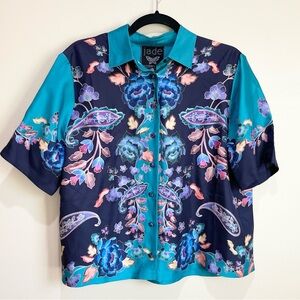 Jade Johnny Was Claudine Button Down Blouse Women's Size XS